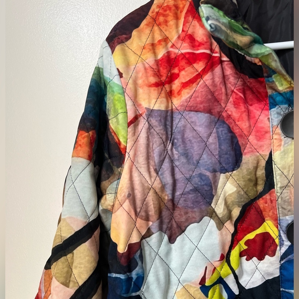 Damee Vintage Wearable Art Jacket Abstract Patchwork Artsy Teacher Core Blazer - Picture 3 of 6